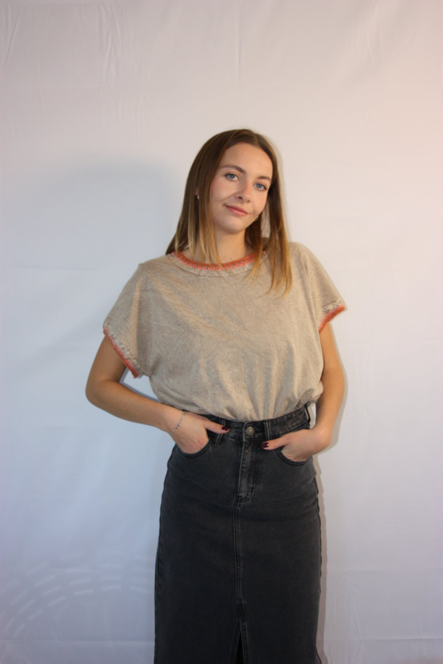 T-SHIRT AMBRE - TAUPE
