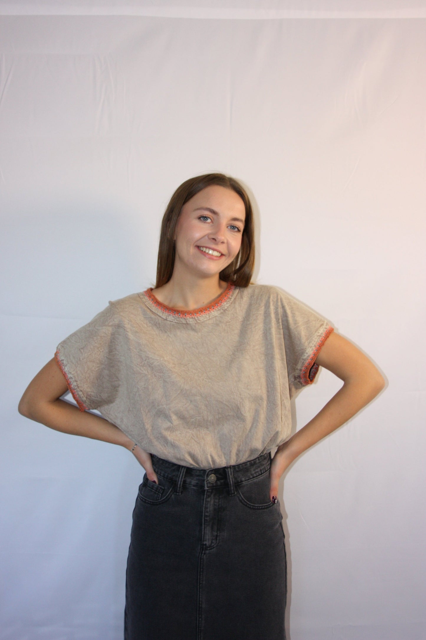 T-SHIRT AMBRE - TAUPE