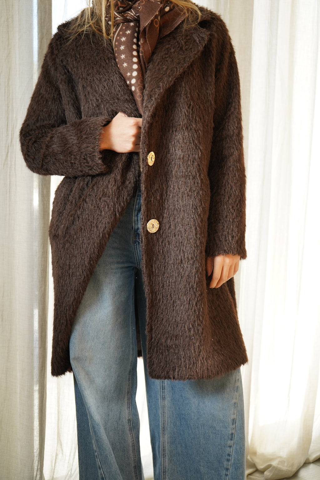 MANTEAU MARGOT - MARRON