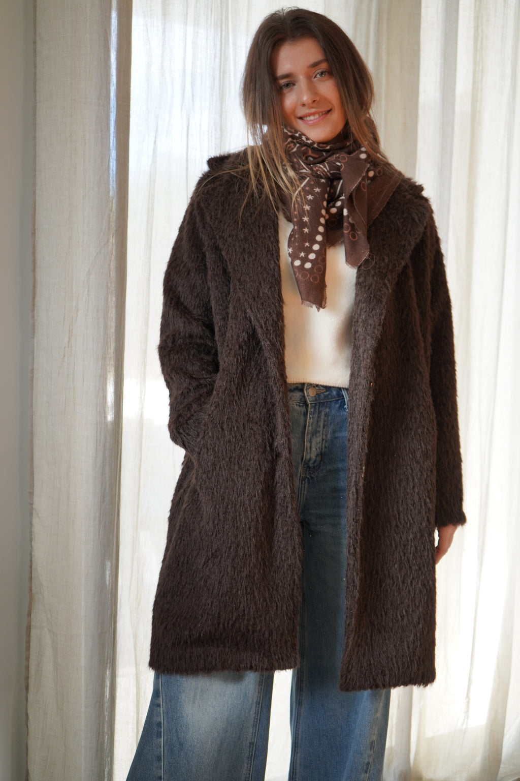 MANTEAU MARGOT - MARRON