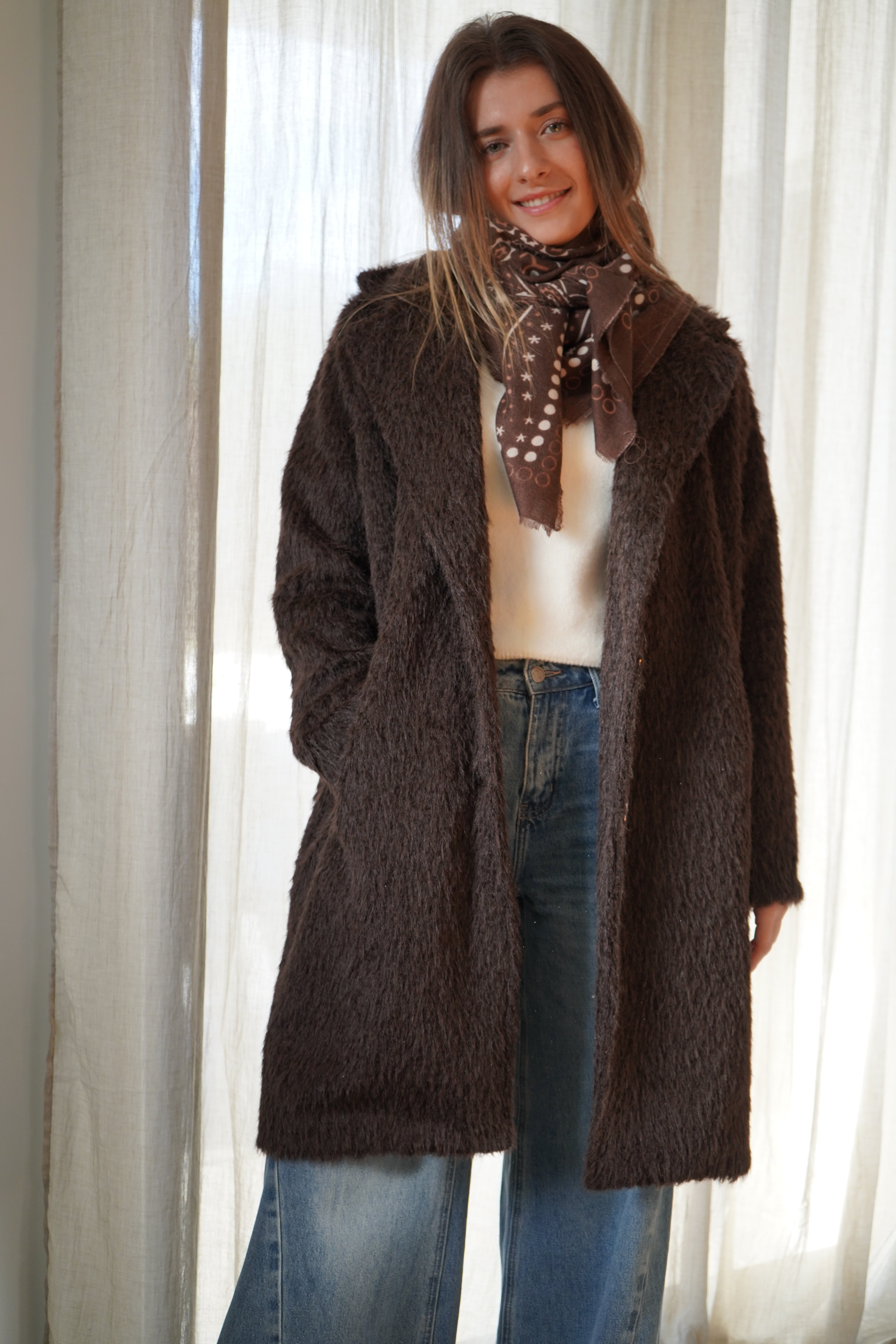 MANTEAU MARGOT - MARRON