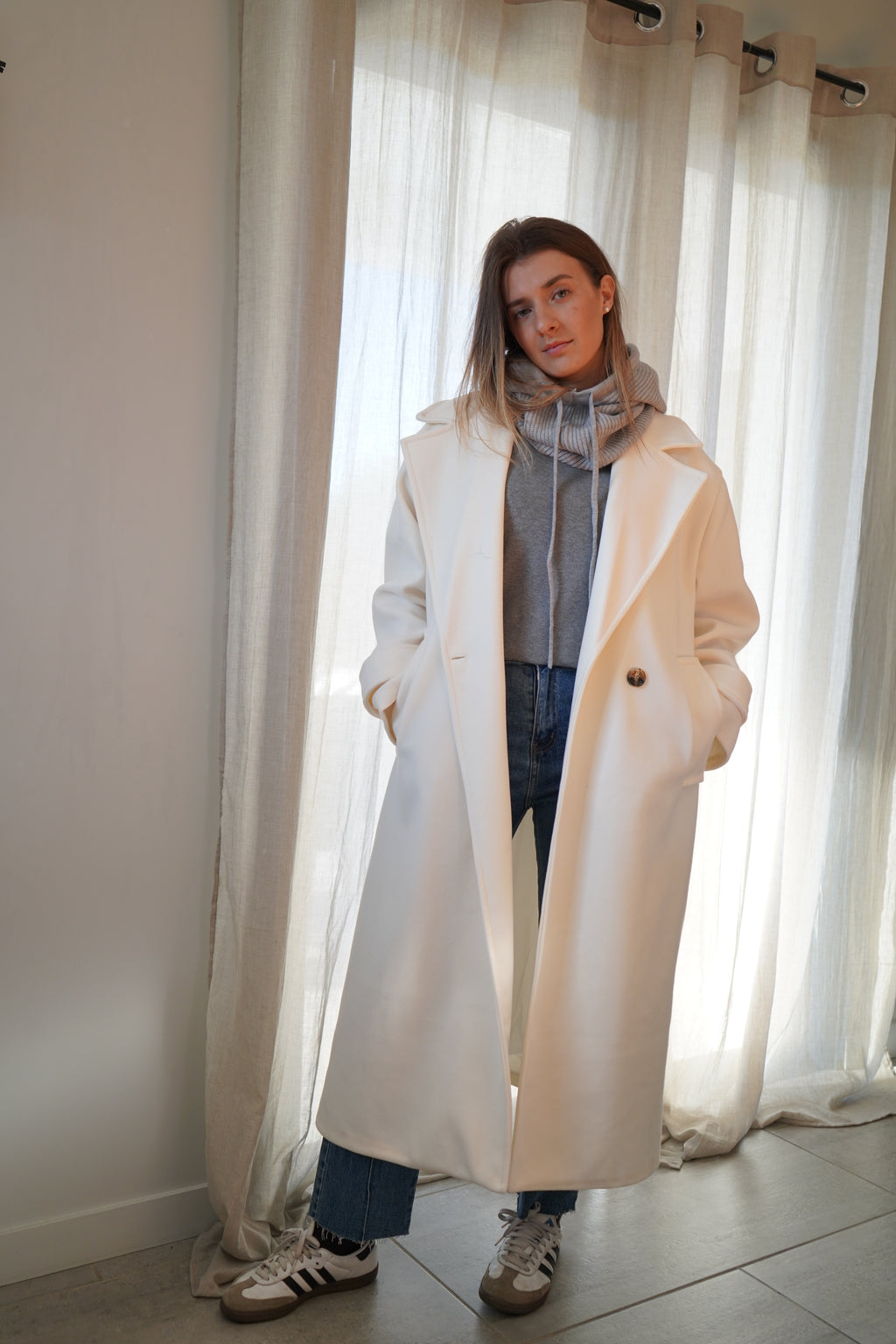 MANTEAU LONG - BLANC