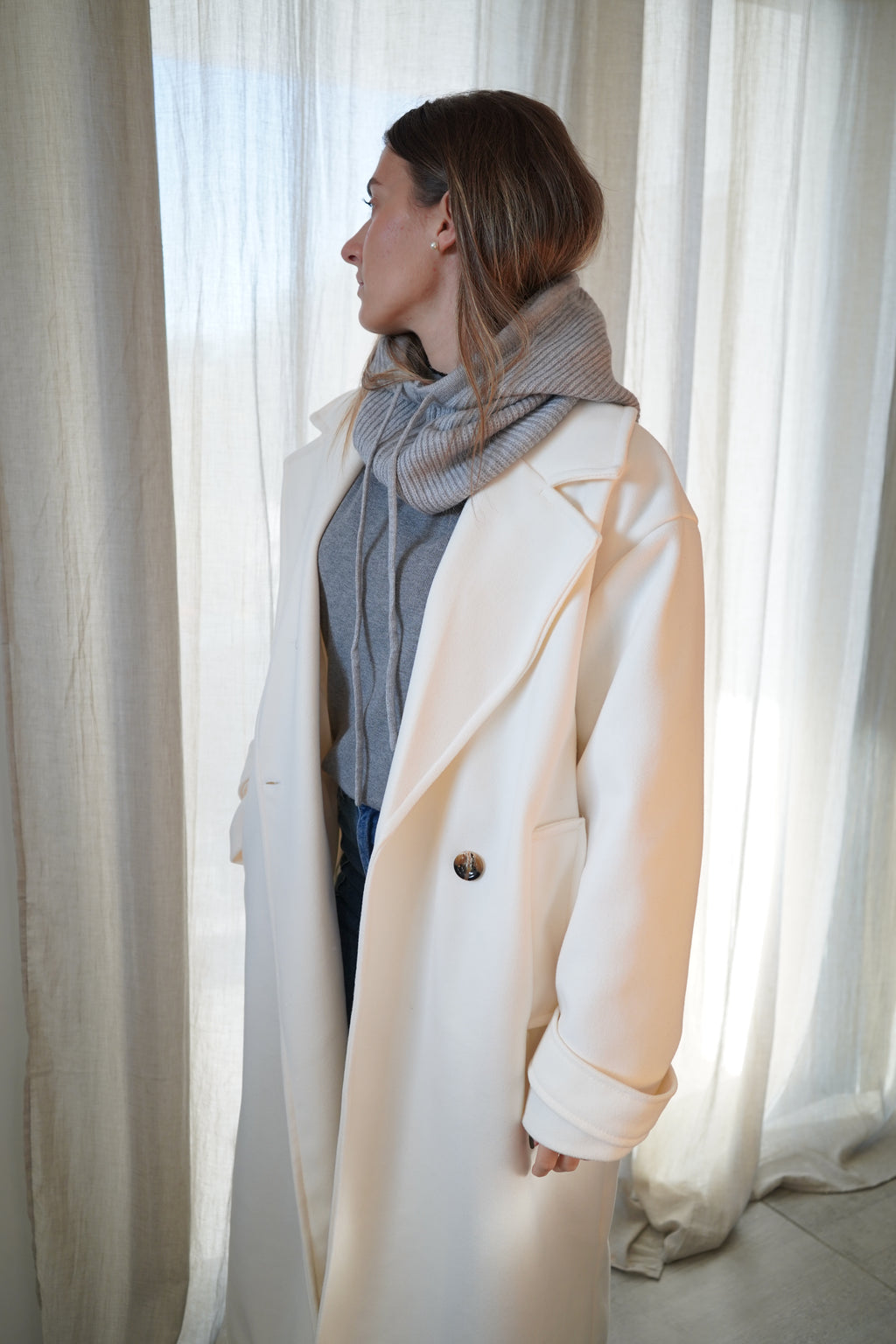 MANTEAU LONG - BLANC