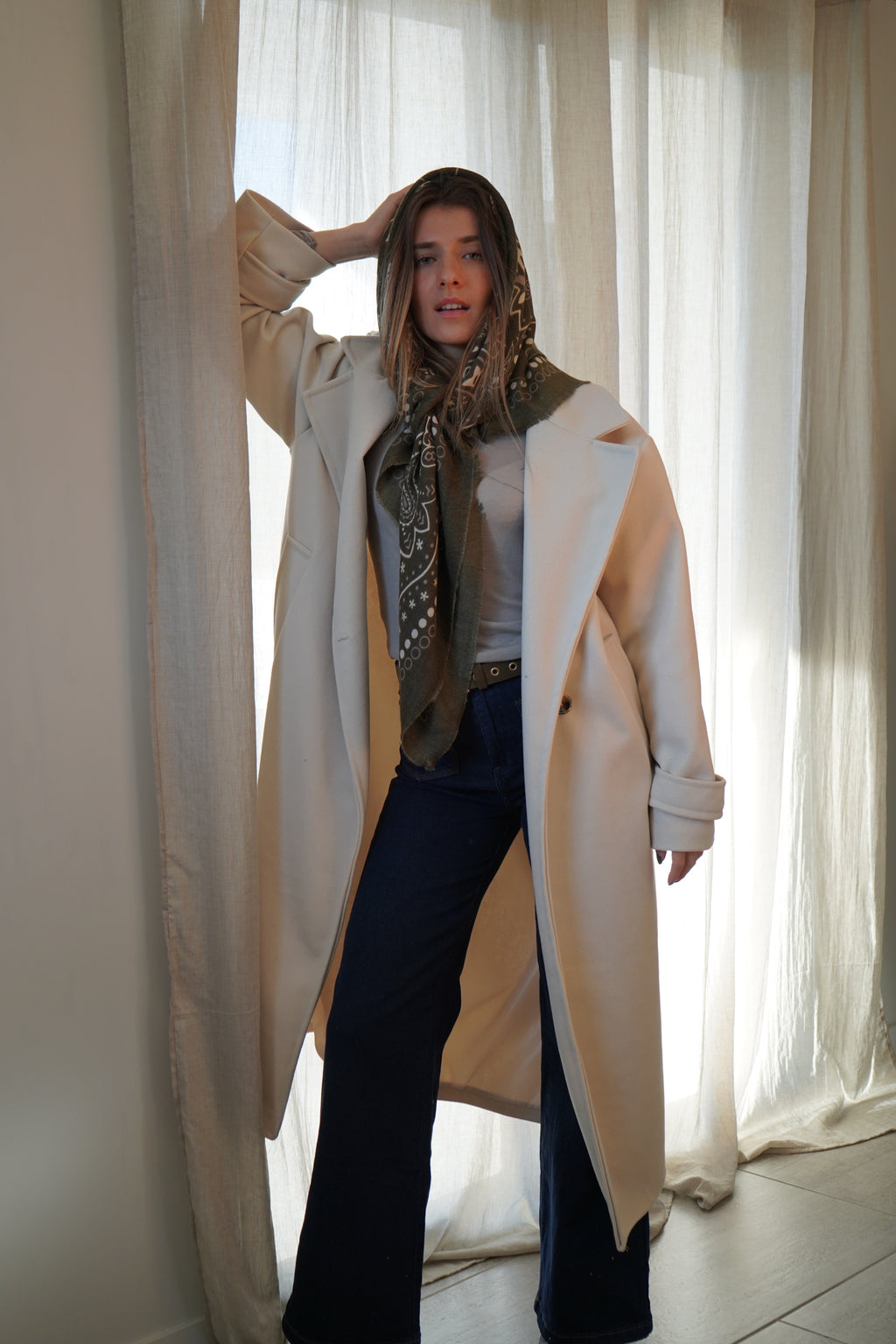 MANTEAU LONG - CRÈME