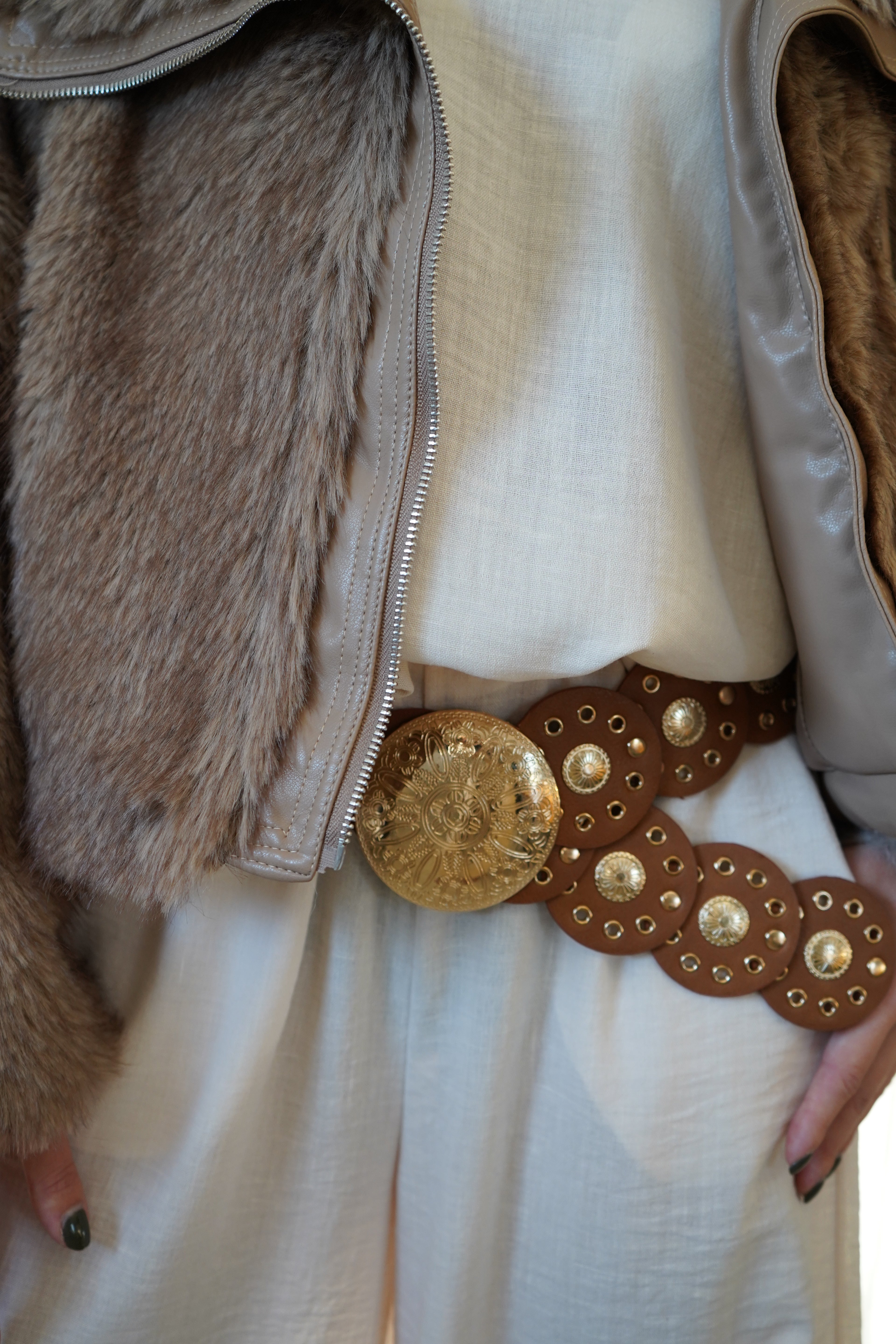 CEINTURE CHARLINE - MARRON CLAIR