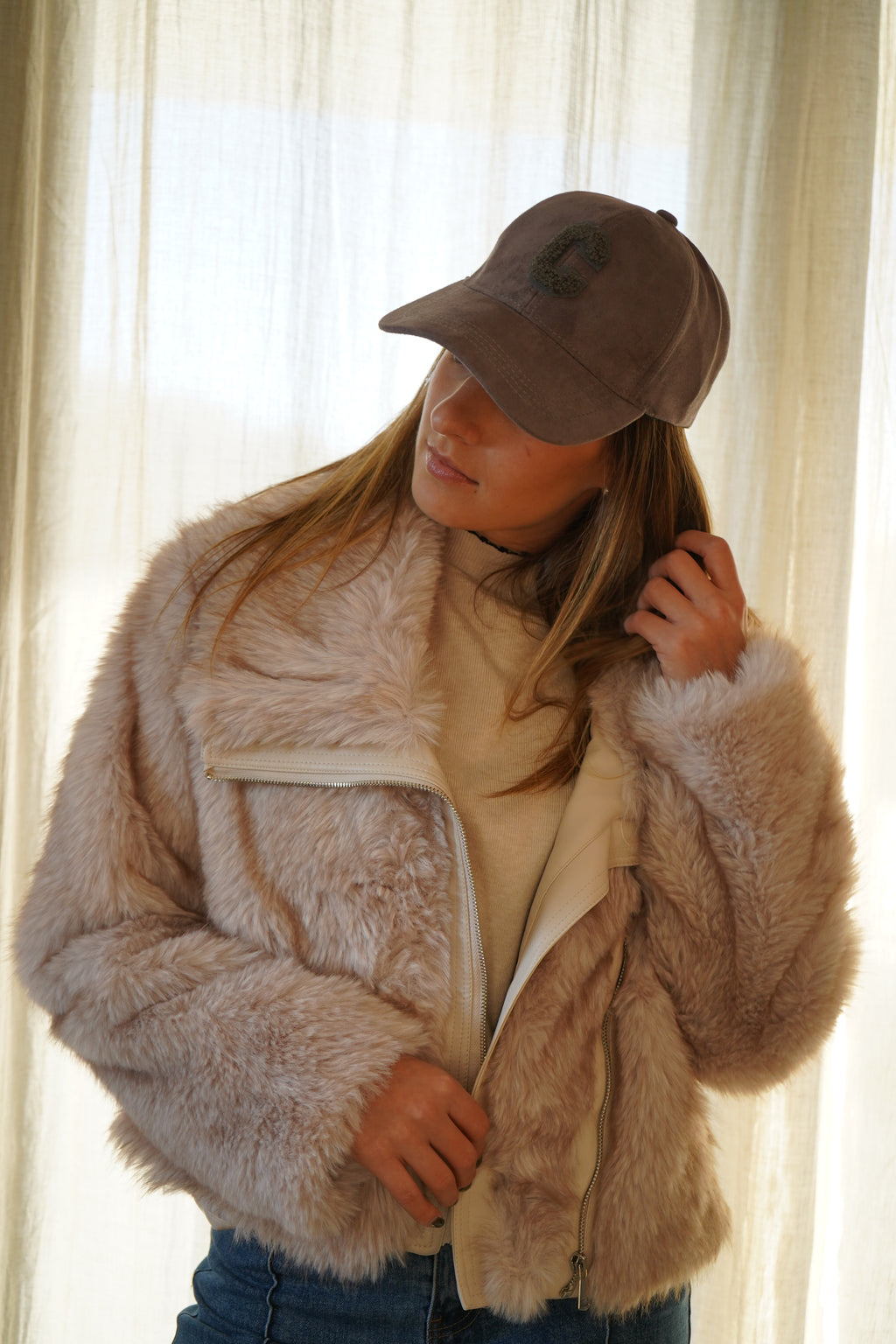 CASQUETTE DAIM - GRIS