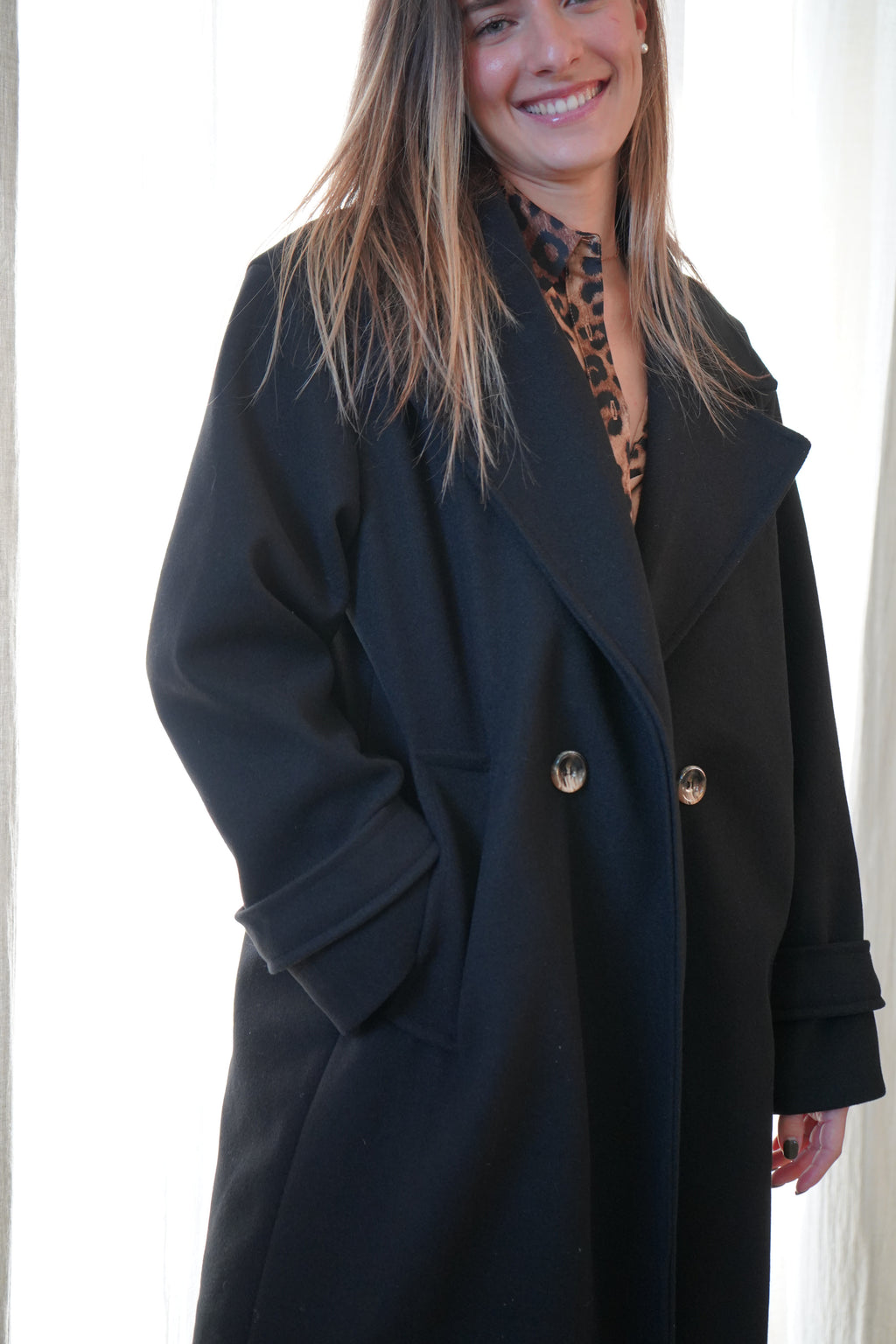 MANTEAU LONG - NOIR
