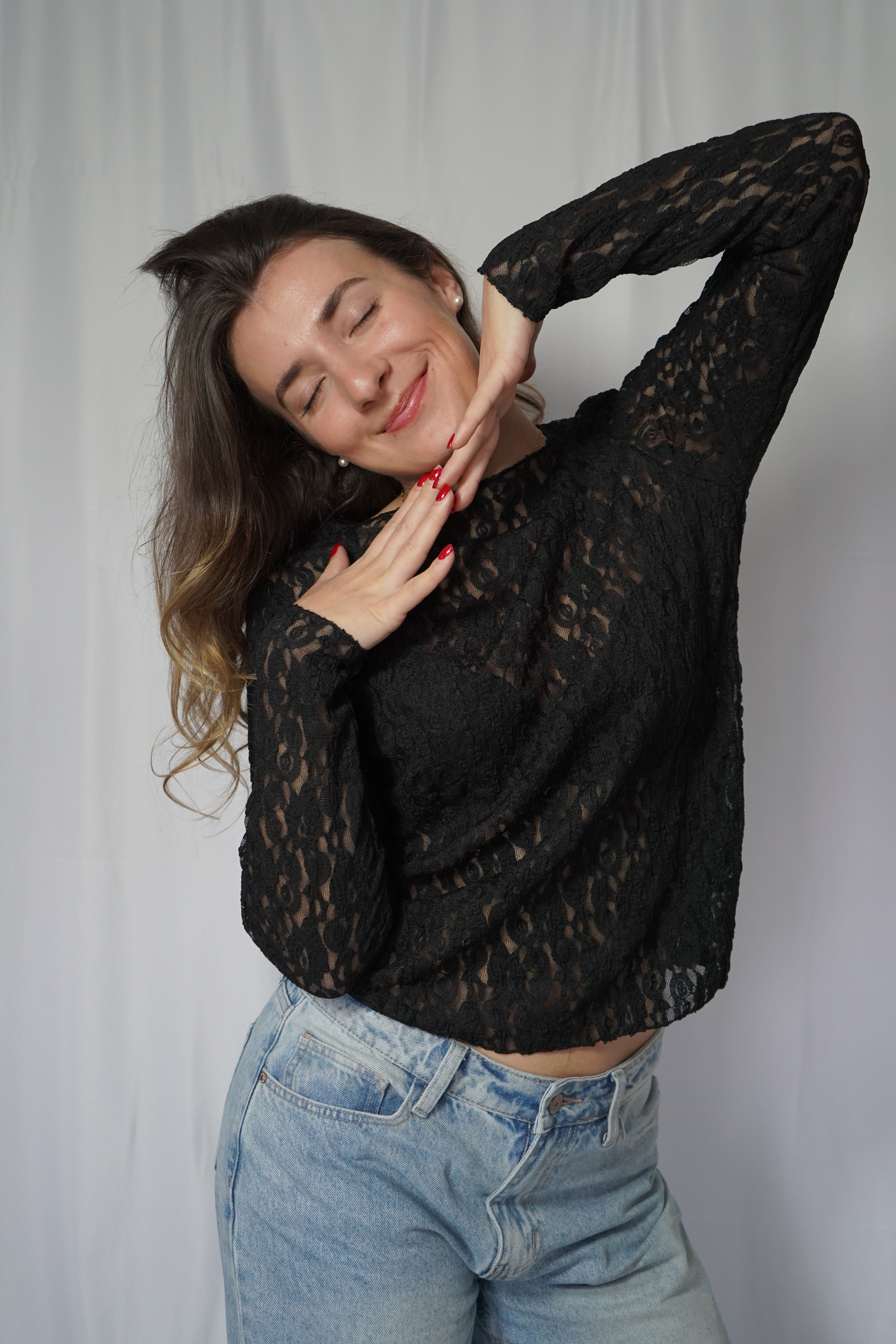 HAUT DENTELLE - NOIR