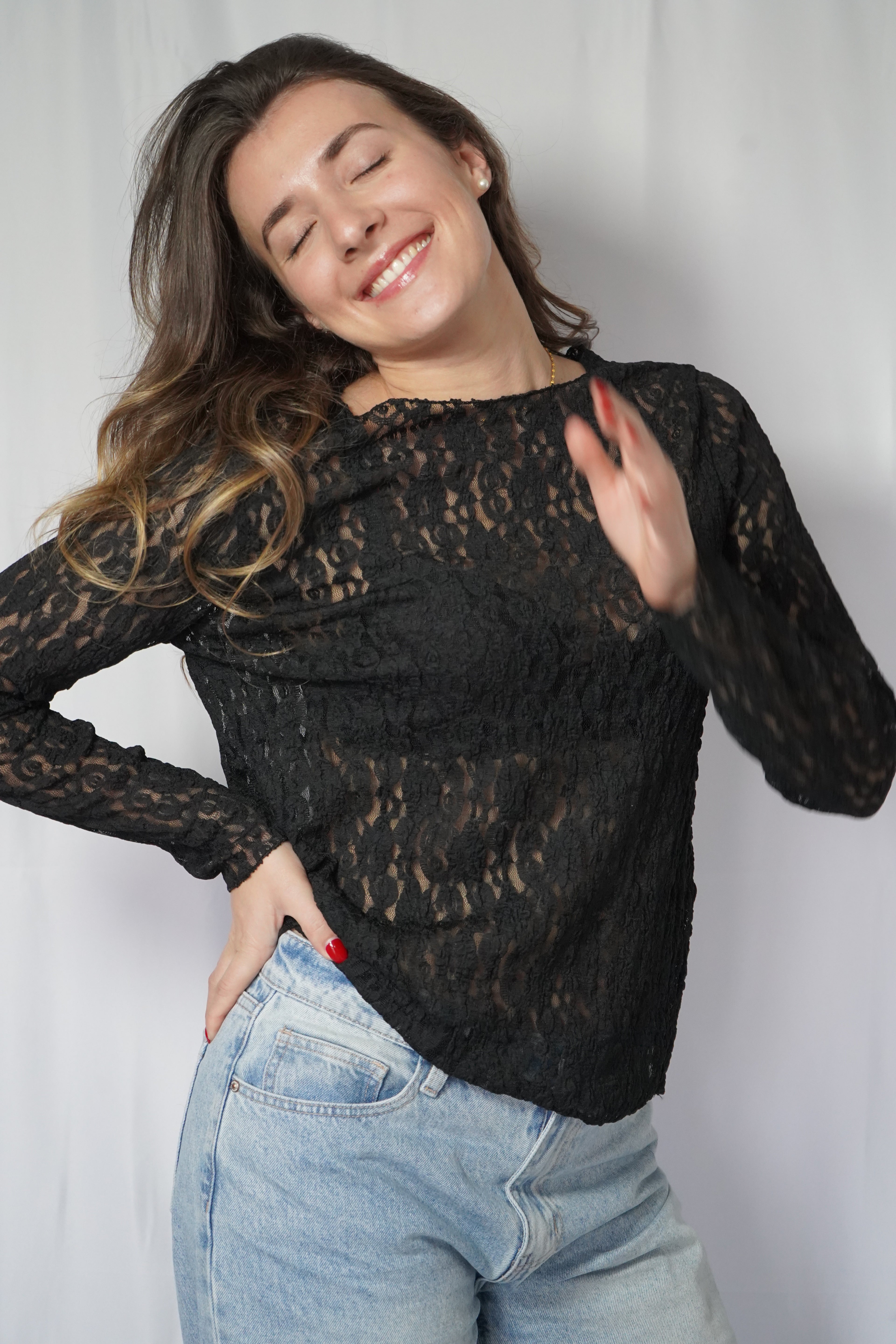 HAUT DENTELLE - NOIR