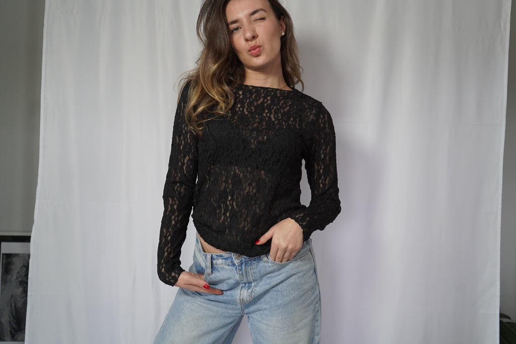 HAUT DENTELLE - NOIR