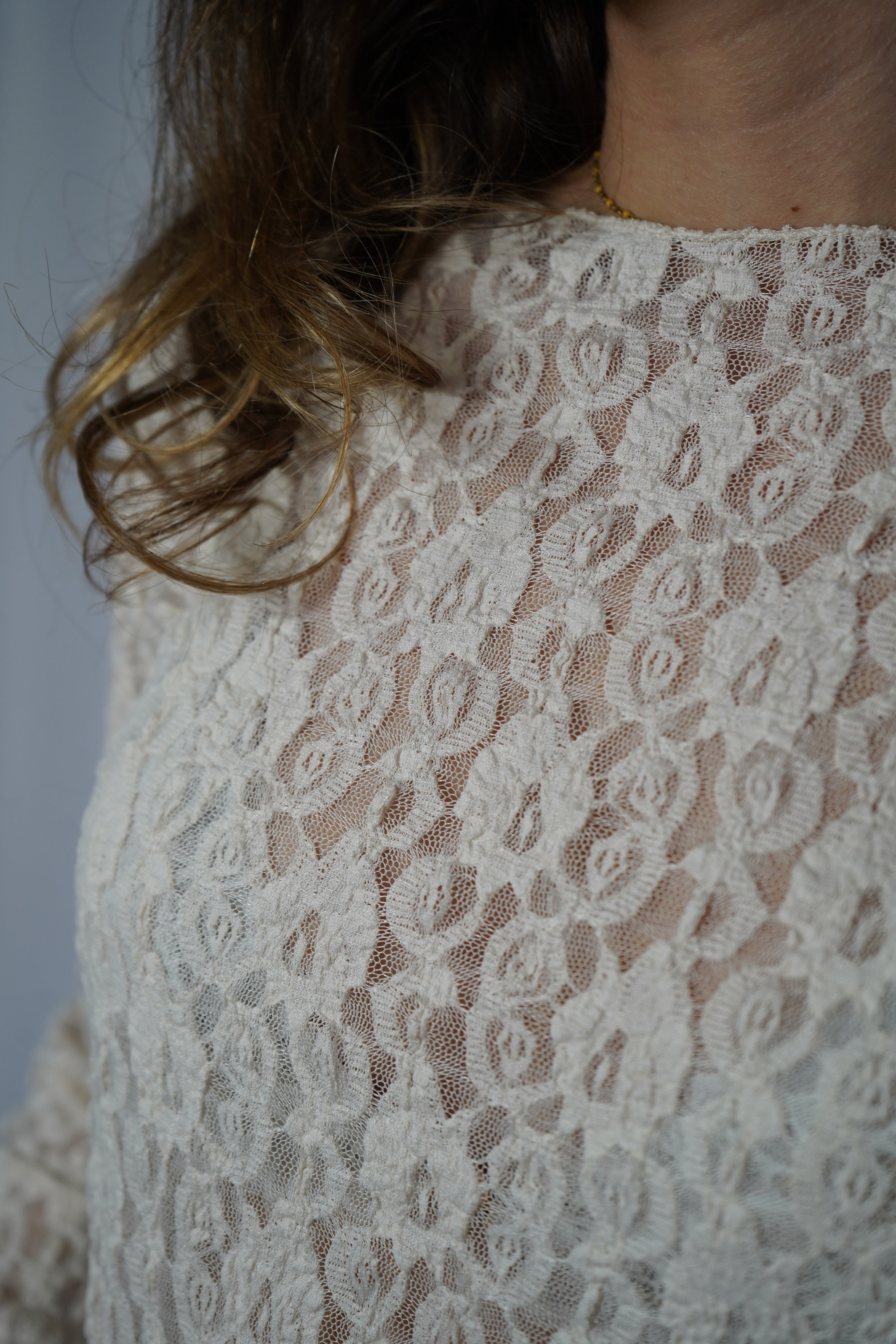 HAUT DENTELLE - BEIGE