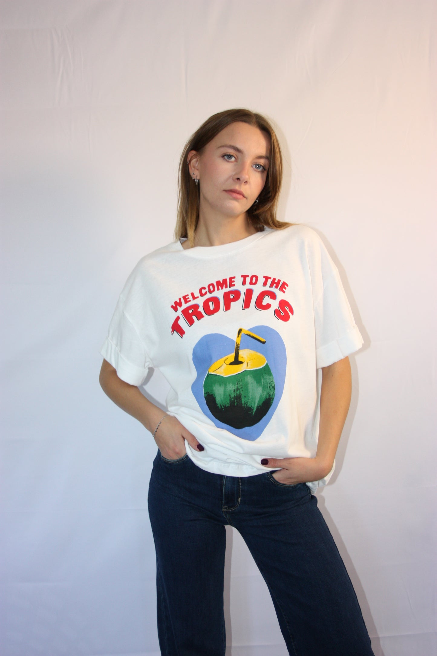 T-SHIRT TROPICAL BLANC 🍹