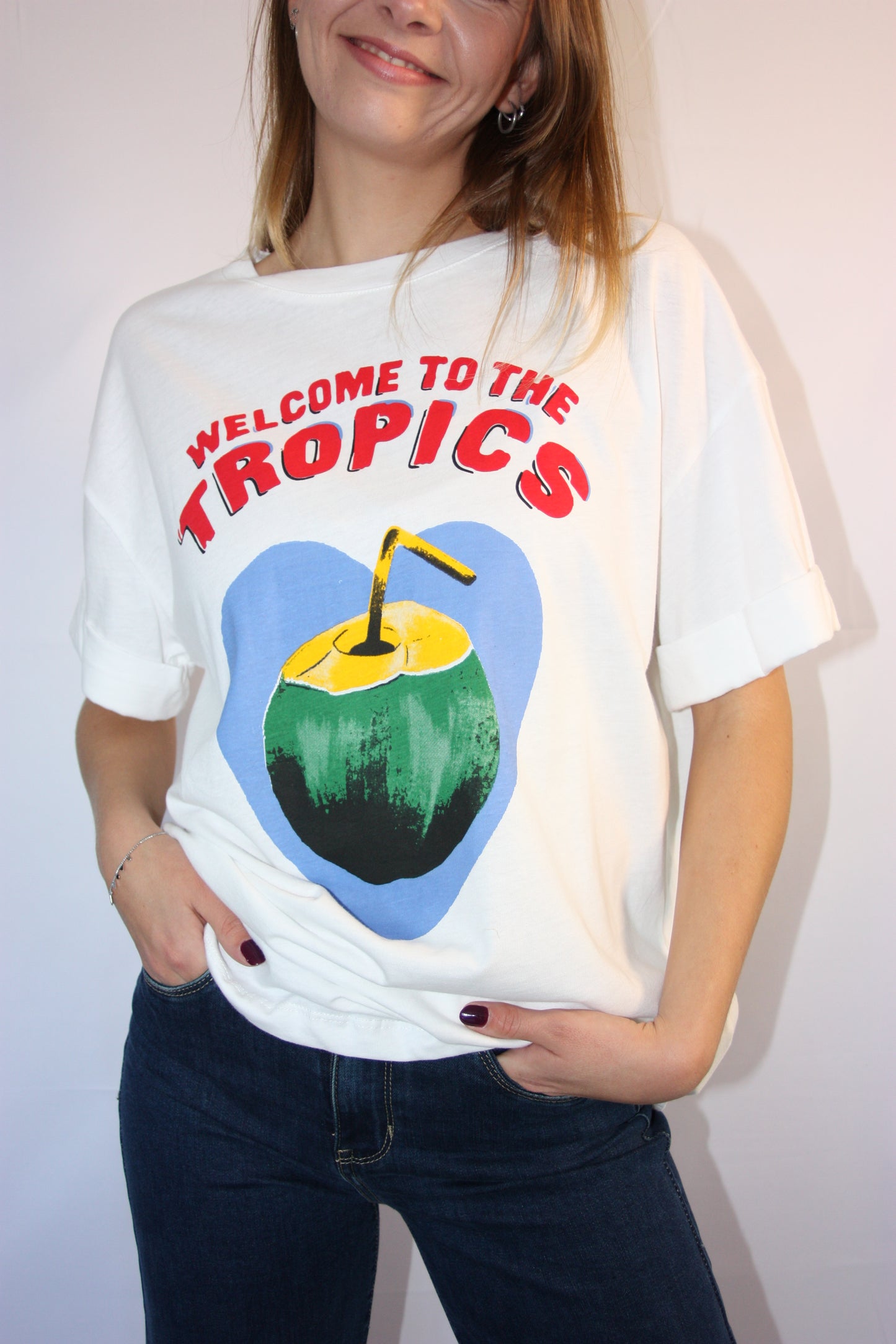 T-SHIRT TROPICAL BLANC 🍹